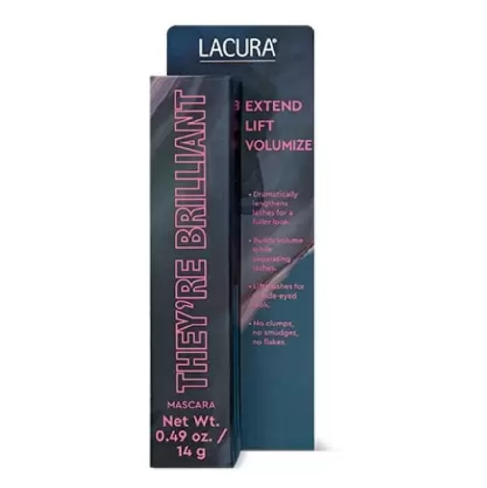 Lacura Mascara They're Brilliant Black Extend Lift Volume .49oz New Sealed Aldi